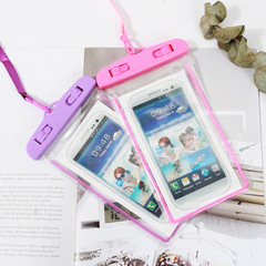Fluorescent PVC transparent phone waterproof bag swimming float diving phone waterproof case protective cover wholesale