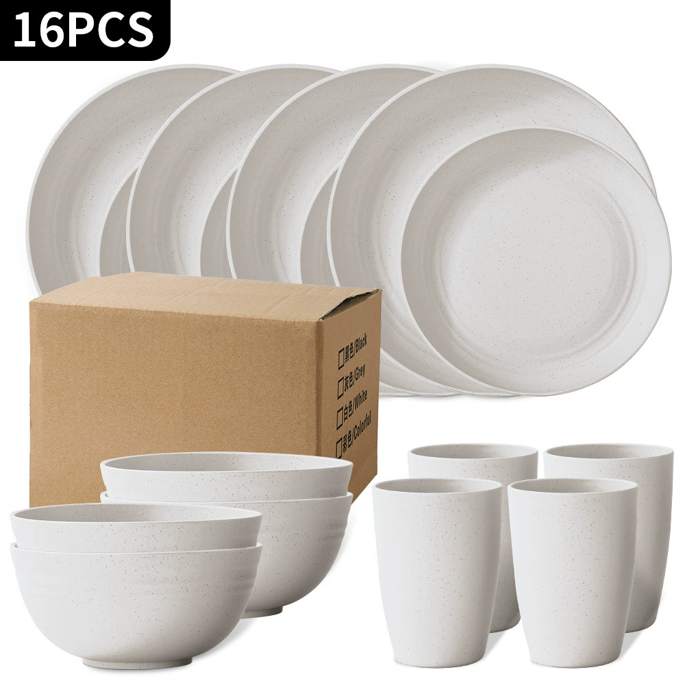 Dinnerware Set, Thickened Black Dinner Plates & Soup Bowls, 16–32 Piece Options, Home Tableware