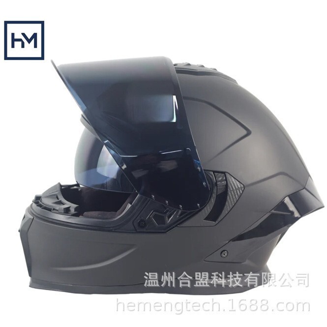 Black full helmet motorcycle helmet, street bike helmet with 2 sun visors DOT