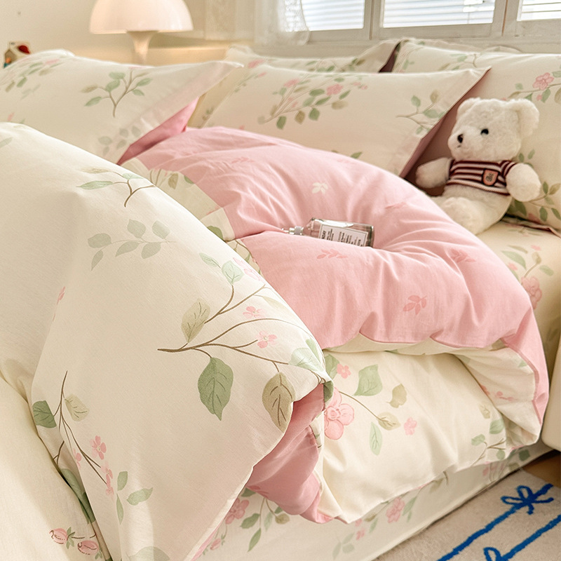 全棉四件套床上用品纯棉三件套床单被套三件套高级床笠罩4