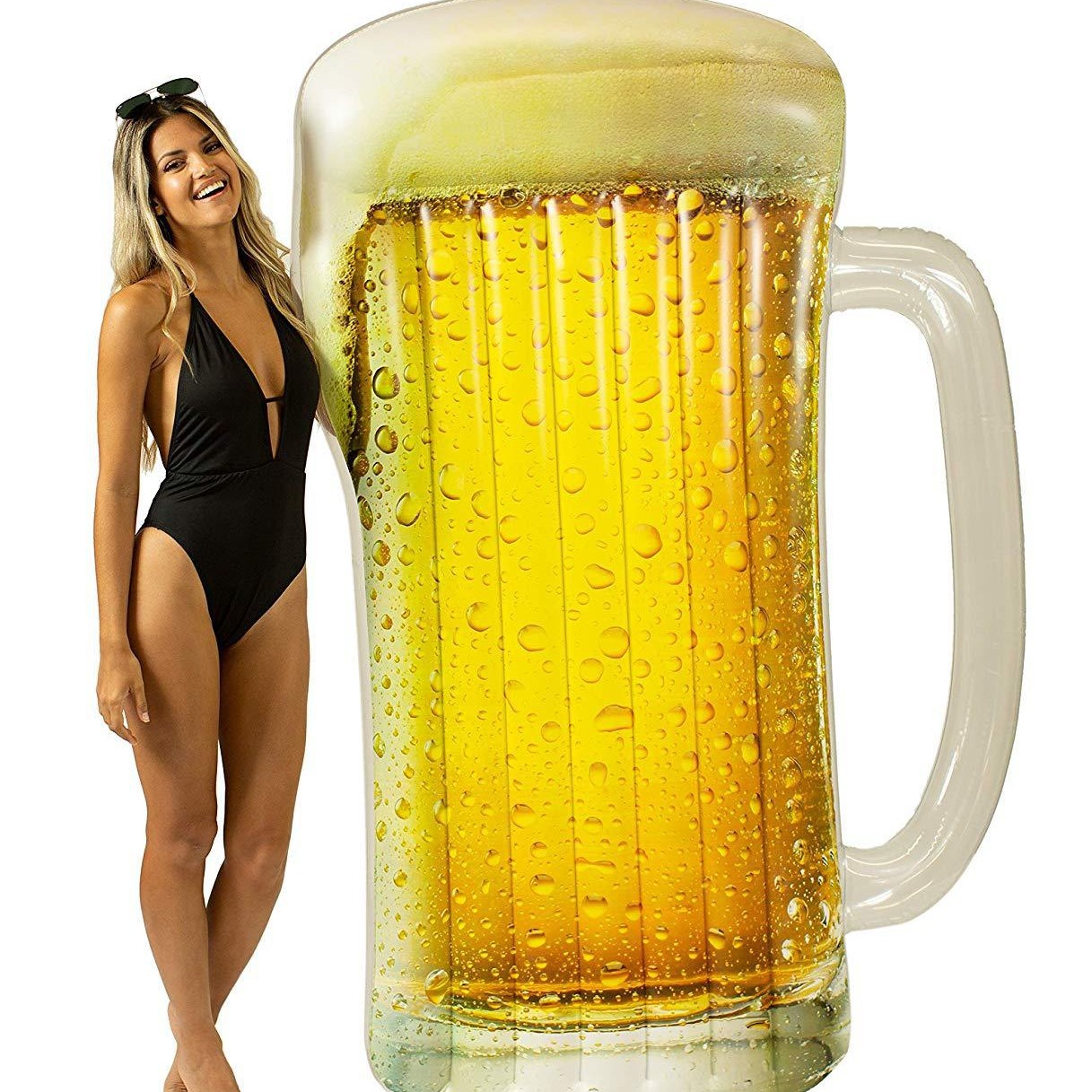 厂家做广告pvc充气啤酒杯浮排 广告杯子啤酒瓶 饮料瓶子