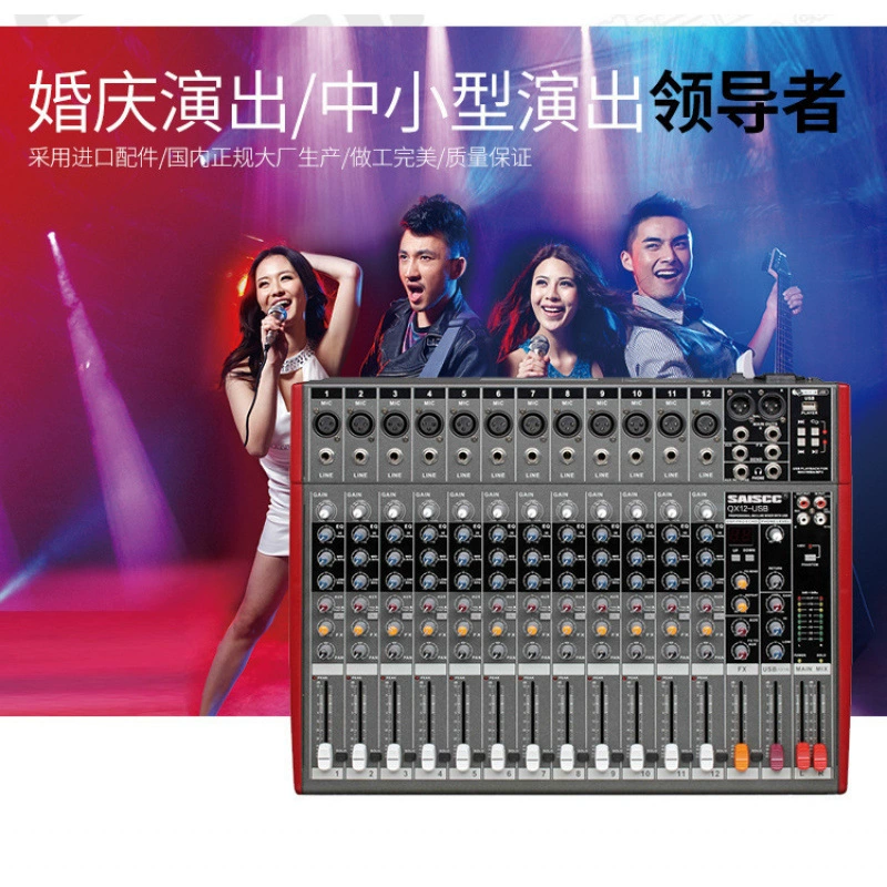 Professional 8th Road 12 Mixing Course with USB Bluetooth reverberation effect KTV small stage performance wedding family