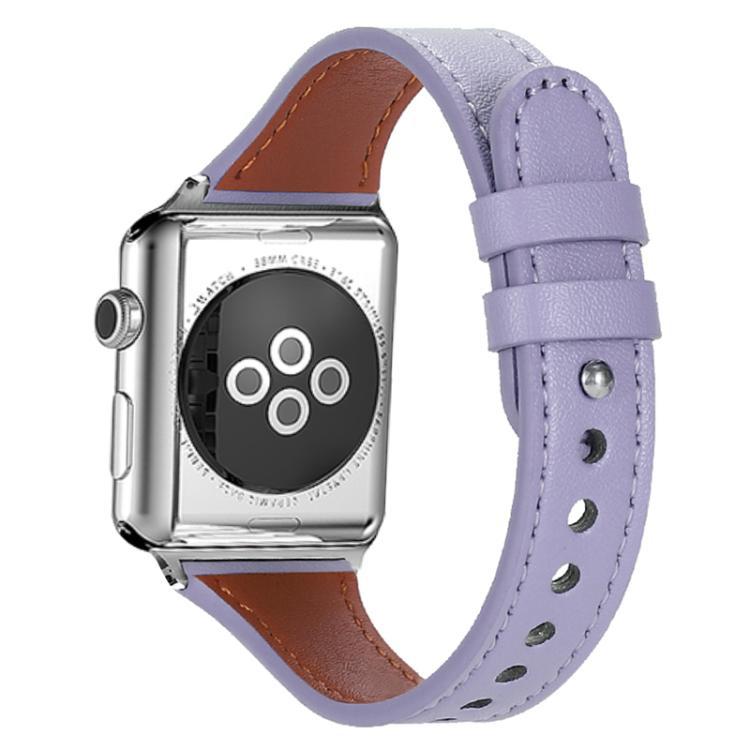Correa de cuero de cintura de doble anillo de un solo clavo para Apple Watch 38mm - 49mm