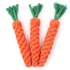 Dog Chewing Toys Hand-woven Cotton Rope Carrot Dent Toy Durable Biting Amazon Pet Supplies