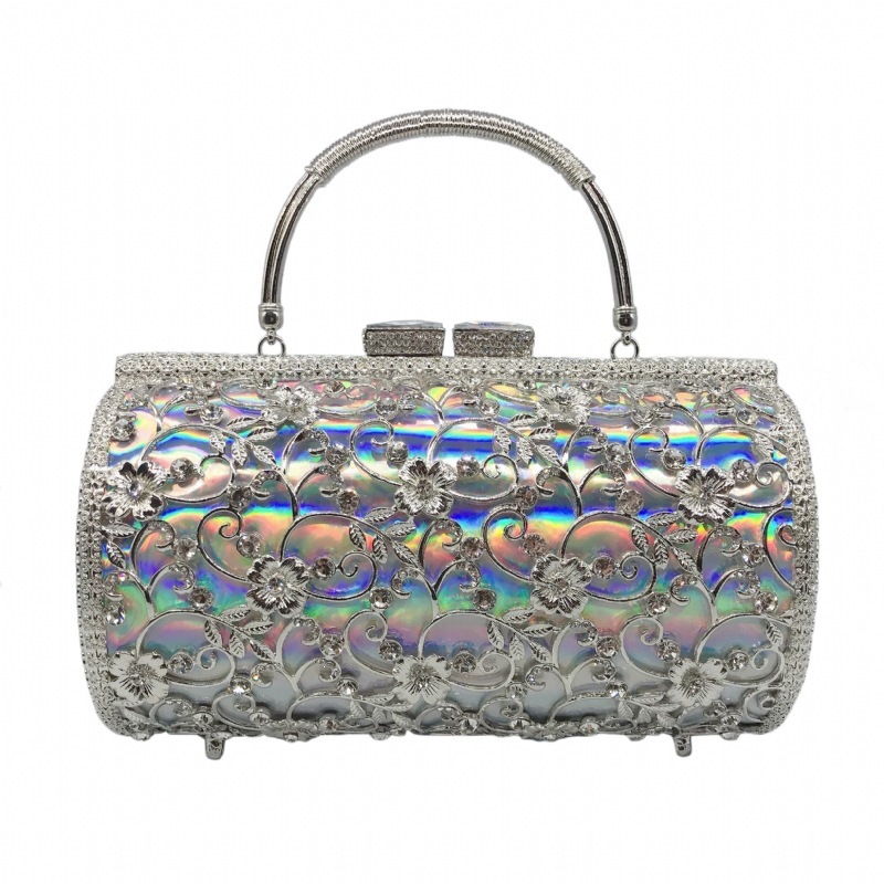 * nuevo hueco de metal con diamantes bolsas de cena caja dura de gran capacidad bolsas de banquete de mano bolsas de mujer bolsas de vestido de noche