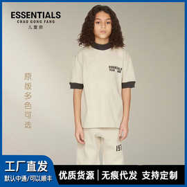 跨境Essentials儿童亲子装t恤FOG夏新款植绒美式宽松短袖批发