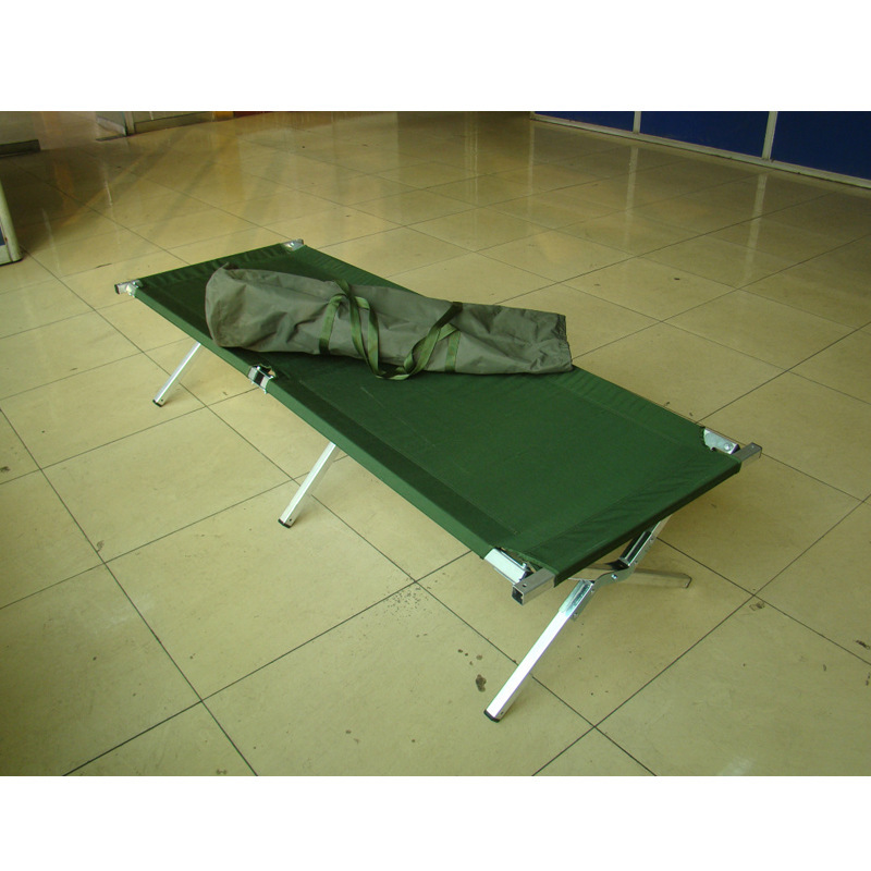 Suministro directo de fábrica de comercio exterior de aluminio cama de campamento de oficina almuerzo cama cómoda transpirable al aire libre cama plegable, camping