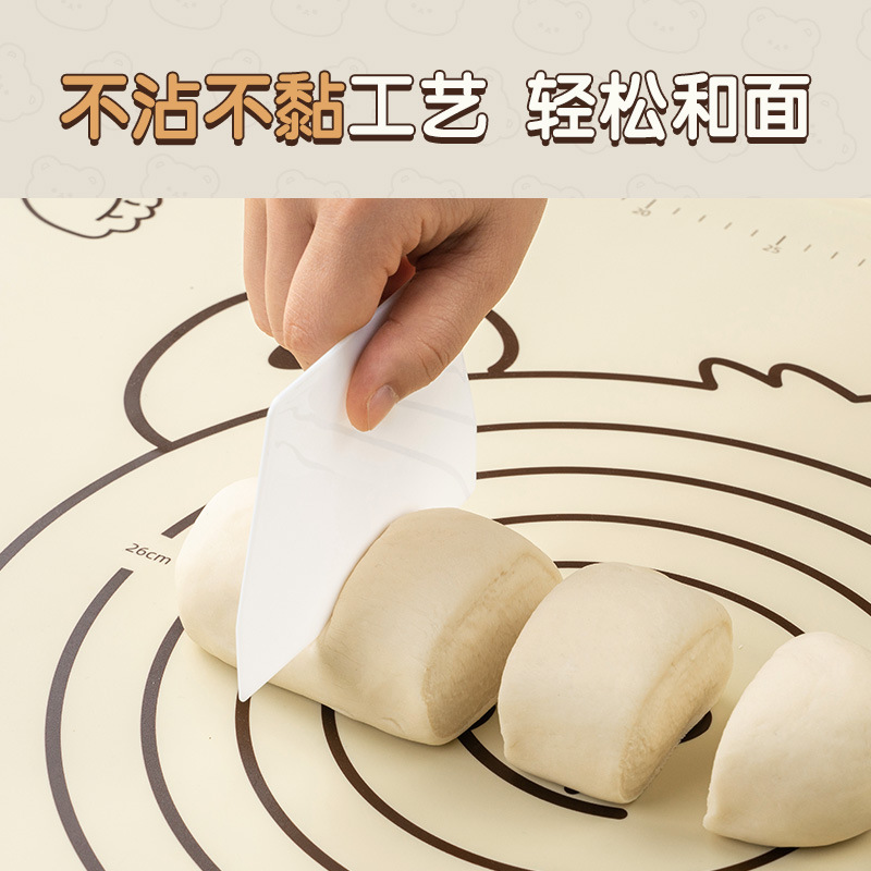 Nueva almohadilla para amasar de silicona de grado alimenticio, tabla de cortar para hornear en el hogar, almohadilla antideslizante de dibujos animados y almohadilla para fideos, fábrica al por mayor