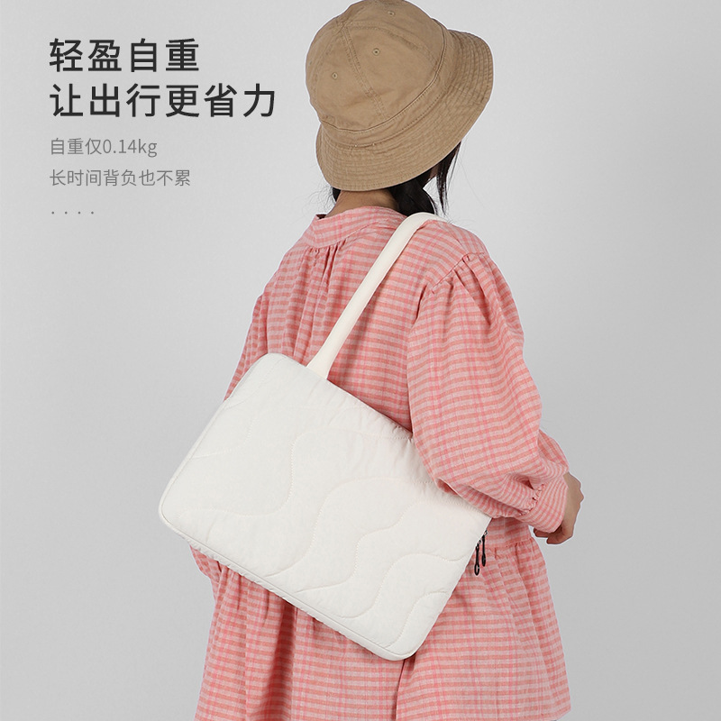 Fashionable and Simple Laptop Bag, Large Capacity Wavy Pattern Laptop Bag, Women's Commuter Laptop Sleeve Bag
