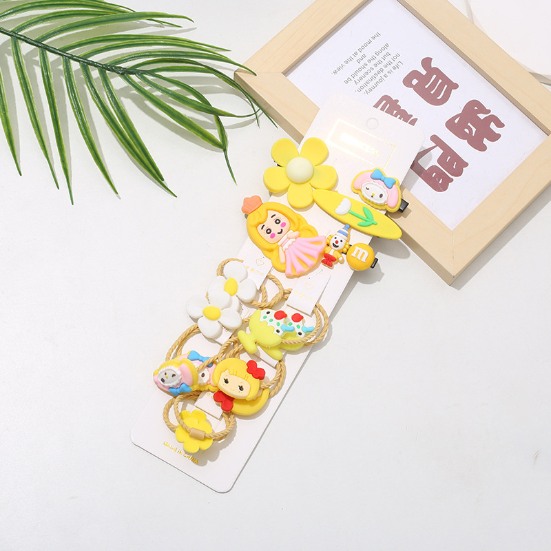 Accesorios de horquilla para niños de dibujos animados de silicona cuerda de pelo lindo anillo de pelo traje de horquilla de princesa accesorios para Niños Accesorios para el cabello