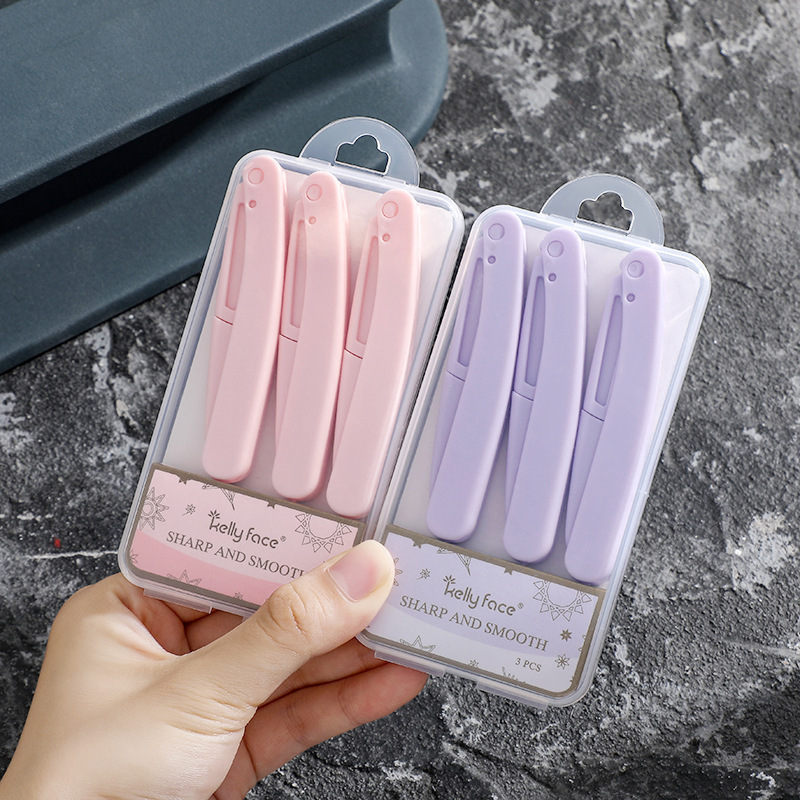 KELLY FACE Folding Eyebrow Knife Safety Shave Eyebrow Knife Razor Beauty Makeup Tool Beginner Eyebrow Twiser 3
