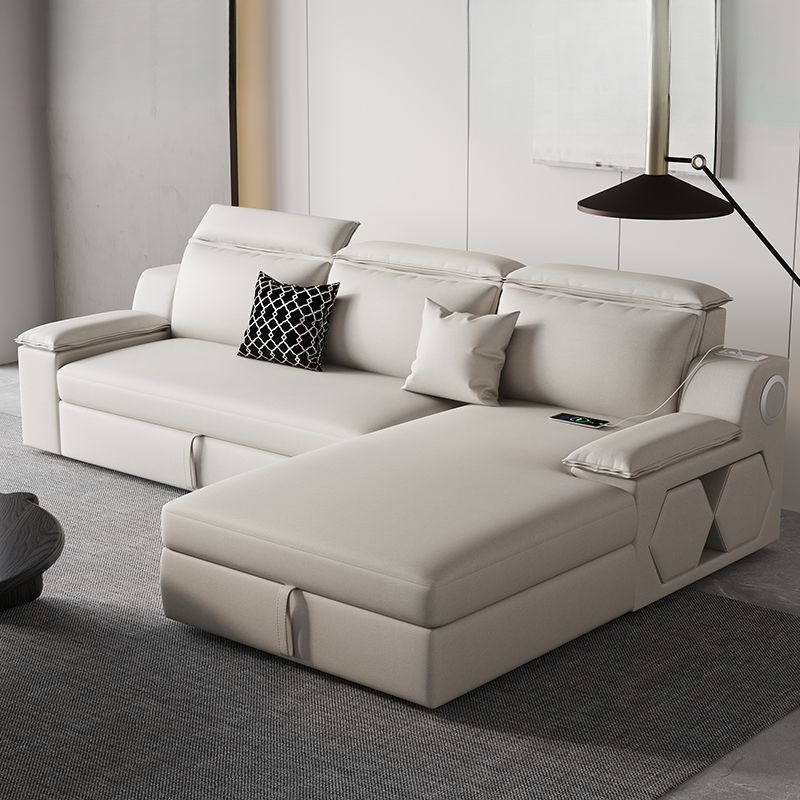 Multifunctional Chaise Longue Sofa Bed, Dual-Purpose, No-Wash Cat Claw Cloth, Small Apartment, Storage, Living Room, Internet Celebrity Bed