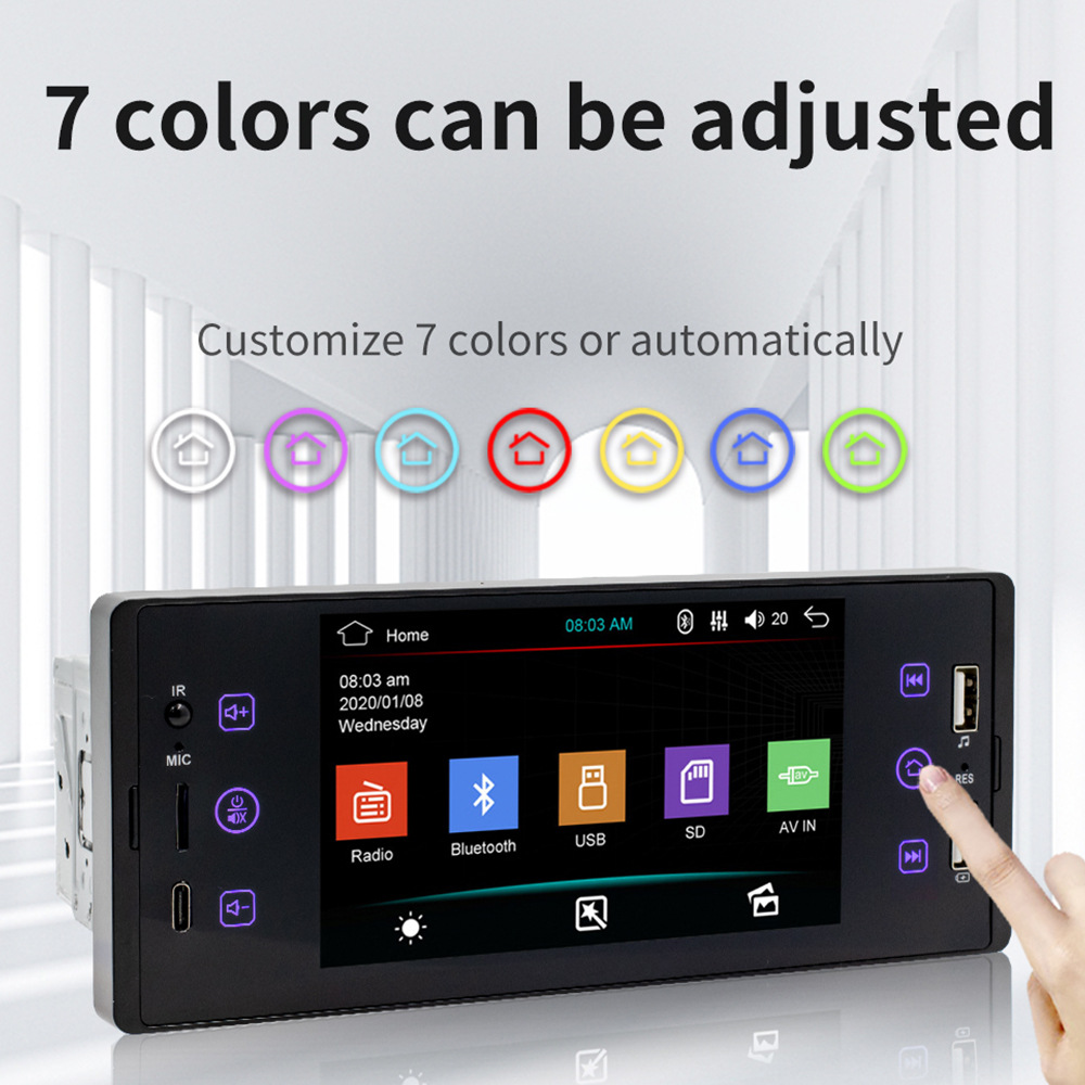 5 inch single ingot Apple wireless carplay HD touch screen reversing image priority car Bluetooth MP5 player