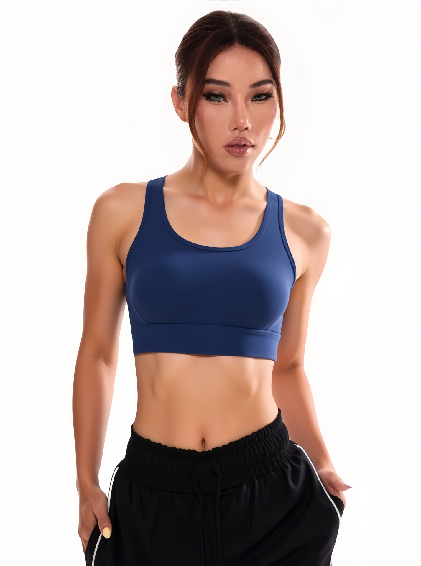 Ropa interior deportiva de alta intensidad, copa fija para mujer, a prueba de golpes, ropa de yoga, chaleco, sujetador de fitness, top