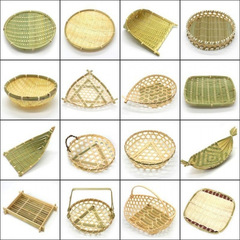 手作りの竹の編み製品の小さい竹のかごの丸い棚は箕のホテルのレストランの間食の果物のお菓子の皿のマントーのかごを振りかけます。