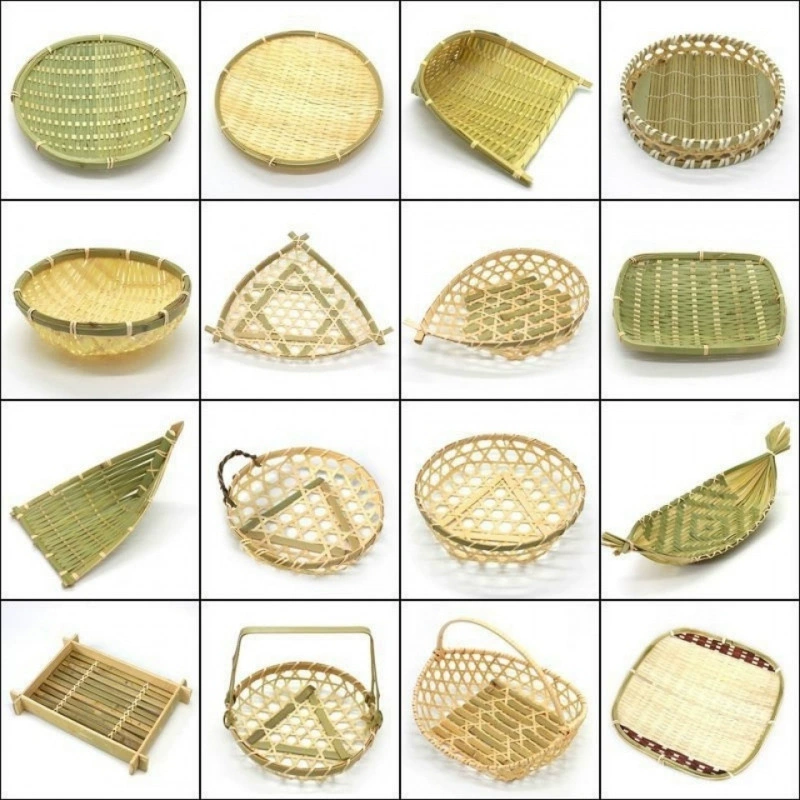 Изделия из бамбука ручной работы Маленькие бамбуковые корзины круглые стойки для совков в ресторане для закусок