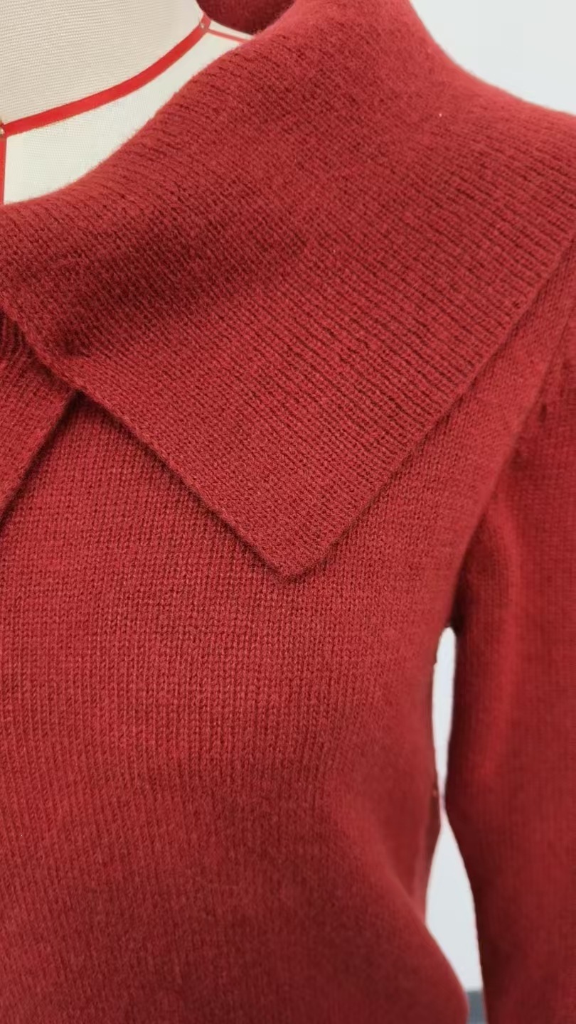 Women's Clothing Fashion Retro Slimming Collar Sweater For Women Style Versatile Knitwear Elegant Look For Formal & Casual For Women_ecoleips.com