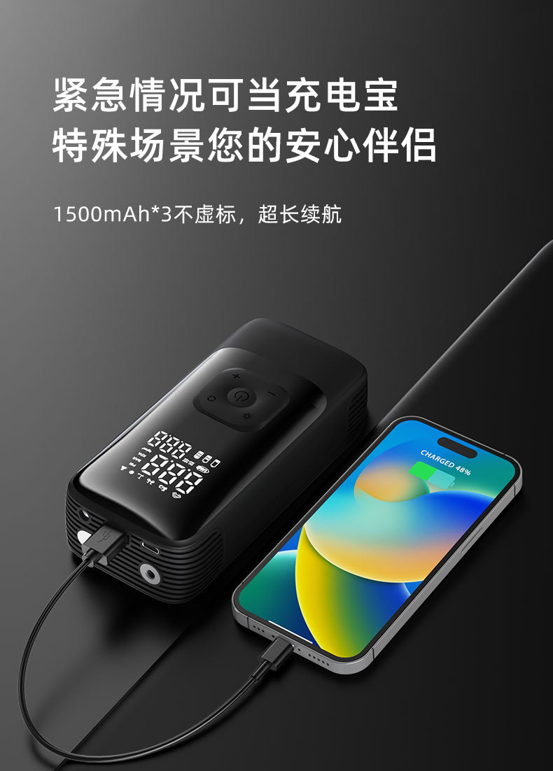 Car-Mounted Wireless Air Pump, Portable Air Pump, Smart Digital Display Electric Inflator, Car-Specific Tire Inflator