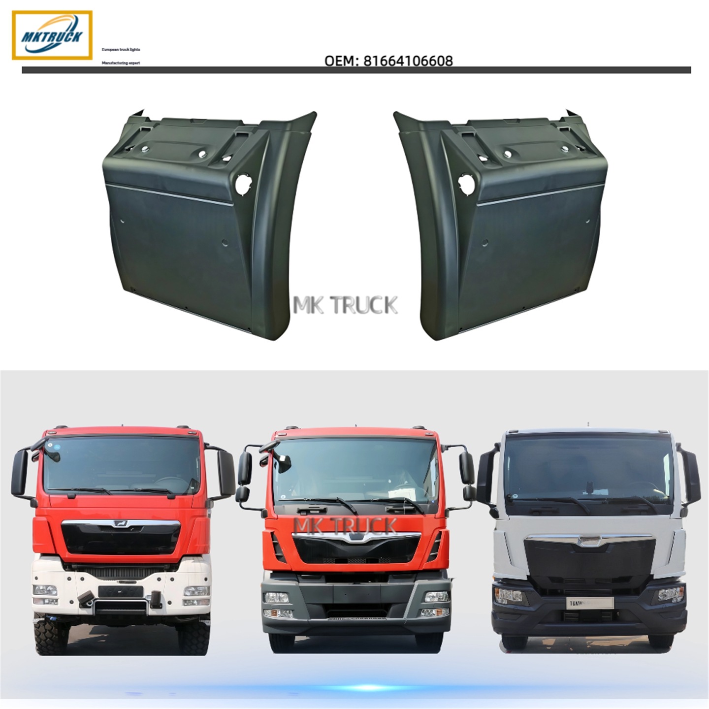 Guardabarros 81664106608 para la fábrica de piezas de camiones de la serie MAN TGX TGS
