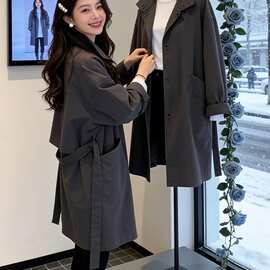 中长款风衣外套女士春秋季新款时尚复古收腰显瘦休闲夹克上衣