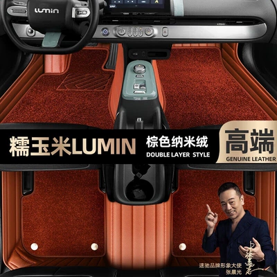 Ayaqaltılar (Kovriklər), Easy to Clean, Odor-Free, Full-Coverage - take-a-photo-of-the-car-model-year-and-leave-a-message-brown-leather-brown-nano-velvet-double-layer-model