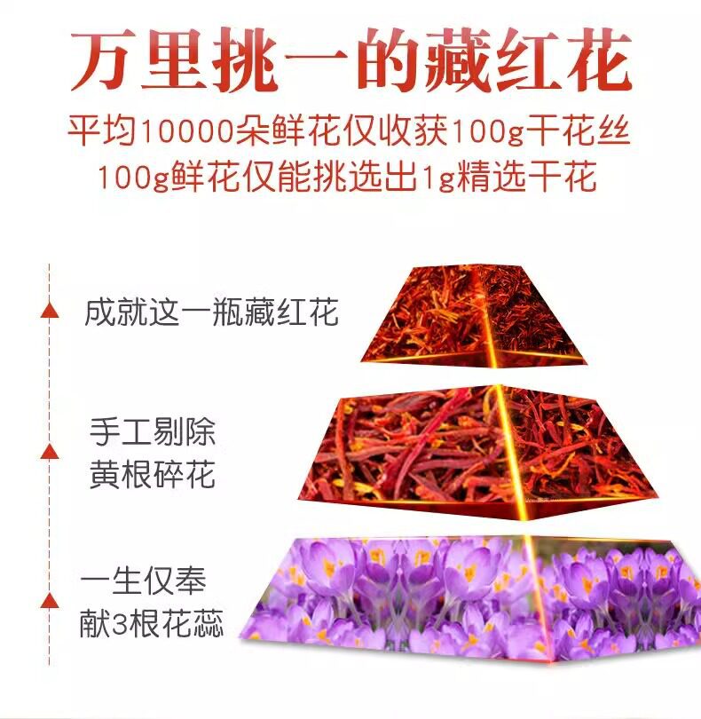 Premium Tibetan Saffron Crocus Sativus Stigmas Grade A Head Harvest 10g quality and texture