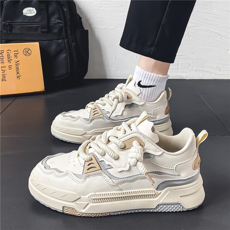Trendy Men's Shoes Niche Design Thick-Soled Sneakers Sports Casual Shoes White Black Gray Blue Red Orange