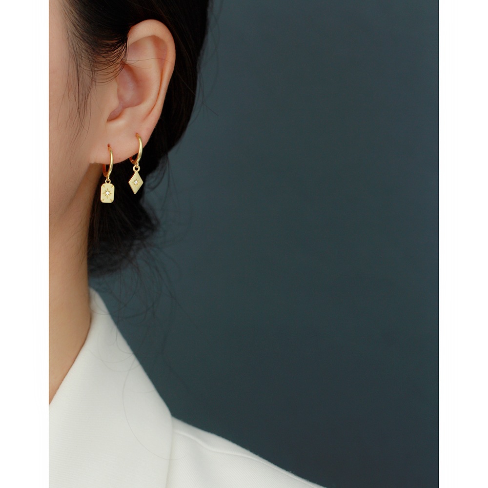 Earrings Classification Fashion Geometric Sterling Silver Plating Zircon Earrings 1 Pair