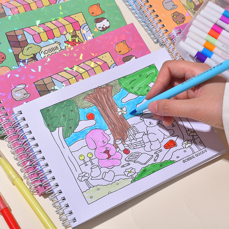 現物ボビー・グズ硬面塗り絵48ページ落書き塗り絵子供娯楽知育絵画塗り絵|undefined
