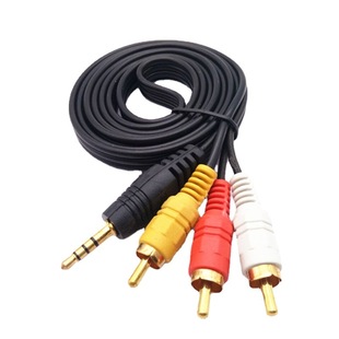 1.5 meters 3.5mm one point three Lotus audio and video line 3.5 to 3RCA connection line a pair of three audio lines 18mm