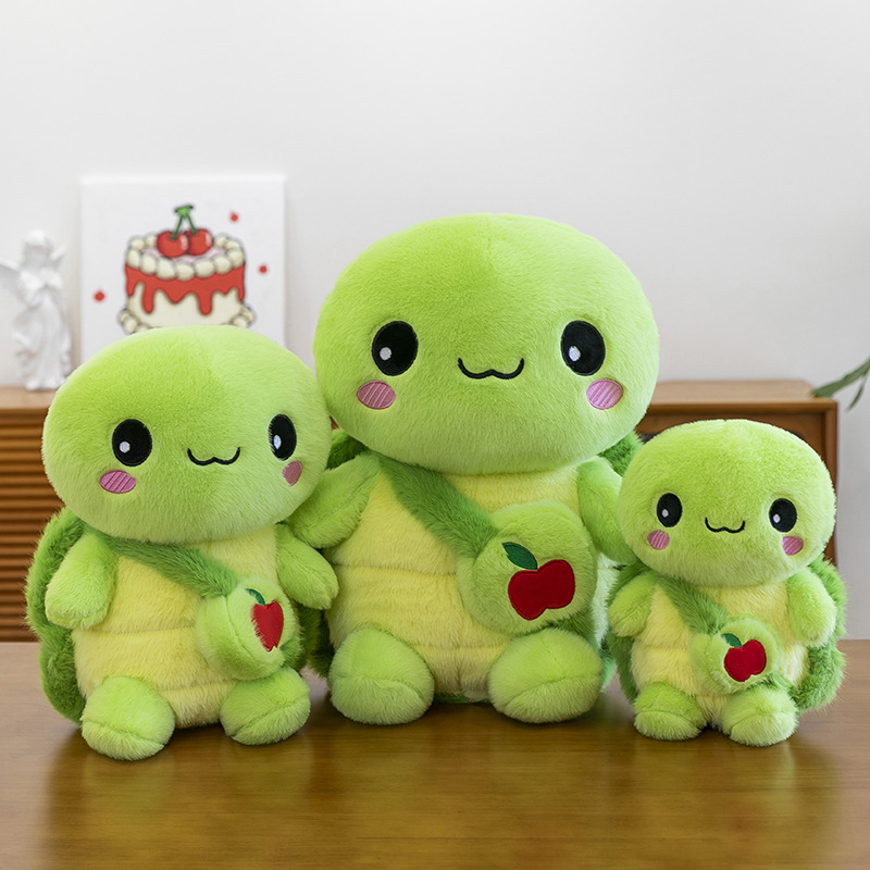 新しいかわいいカメ人形アップルカメぬいぐるみかわいい布人形人形子供の漫画ギフト卸売|undefined