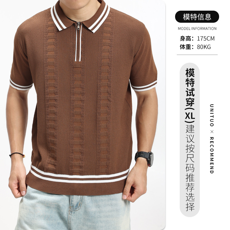 Camiseta de polo de hielo de alta calidad para hombres de verano de negocios casuales de viento Paul llevó camiseta de manga corta para hombres