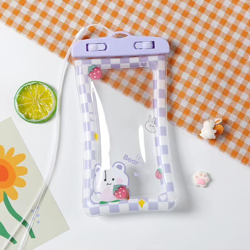 Drifting Swimming Mobile Phone Bag Cute Cartoon Mobile Phone Waterproof Bag Airbag Floating Touchscreen Protective Cover Wholesale