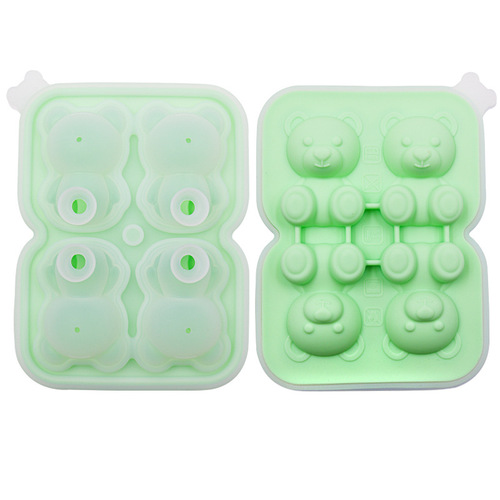 Bear ice cube mold Bear ice tray ice ball silicone ice grid Internet celebrity ice cream ice cream frozen ice ball ice box mold