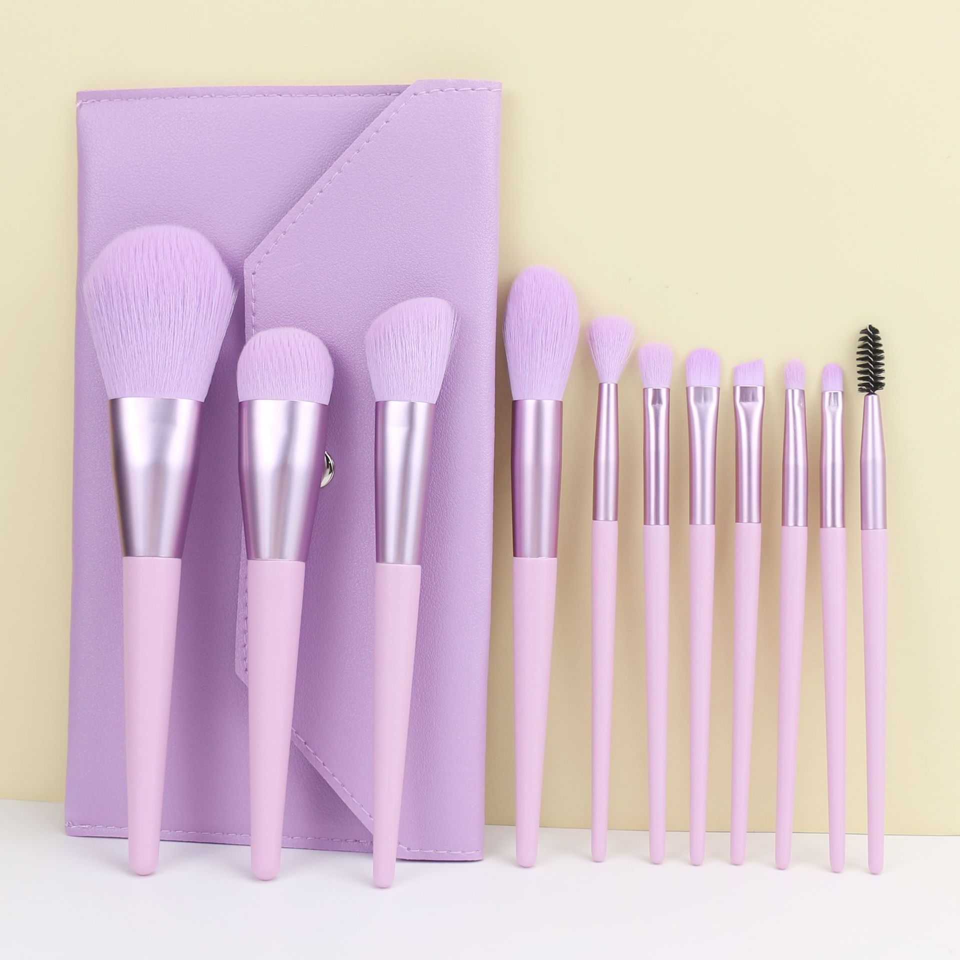 Nuevo 11 pequeño púrpura dulce patata maquillaje cepillo barril traje maquillaje herramientas conjunto completo principiante maquillaje cepillo conjunto