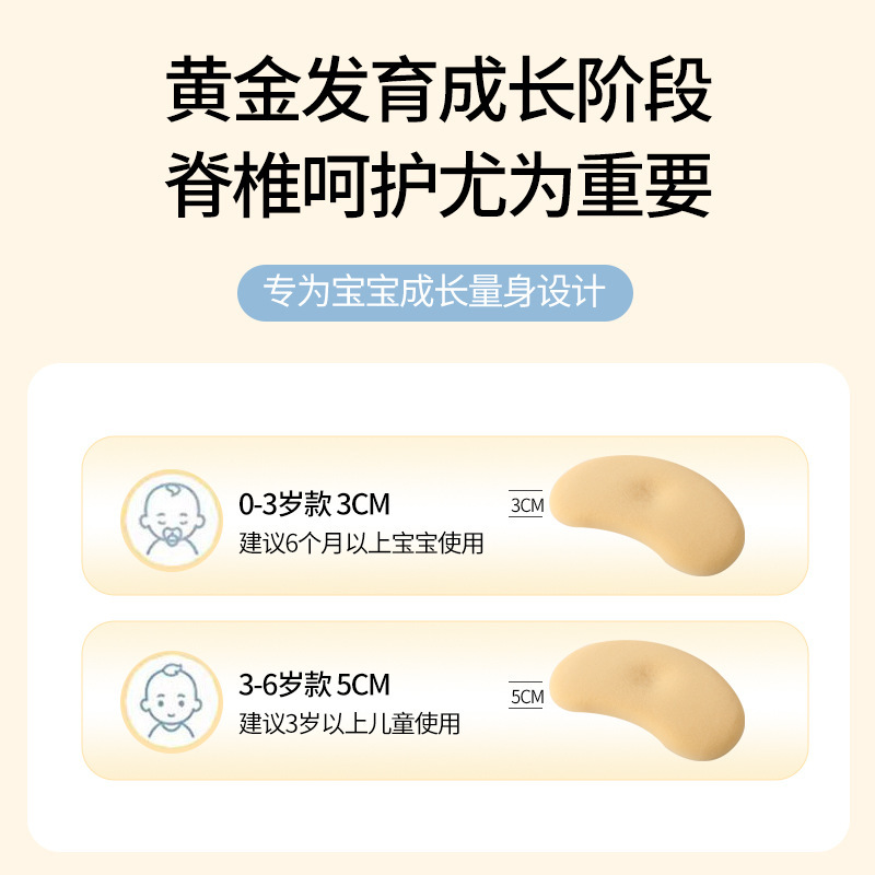 睡眠方程科技儿童硅胶护颈枕6个月以上可水洗宝宝枕芯1-6岁上透气|undefined
