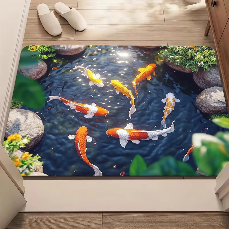3d Illusion Bathroom Mat, Soft Absorbent Quick Dry Non-slip Rug_voghion.com
