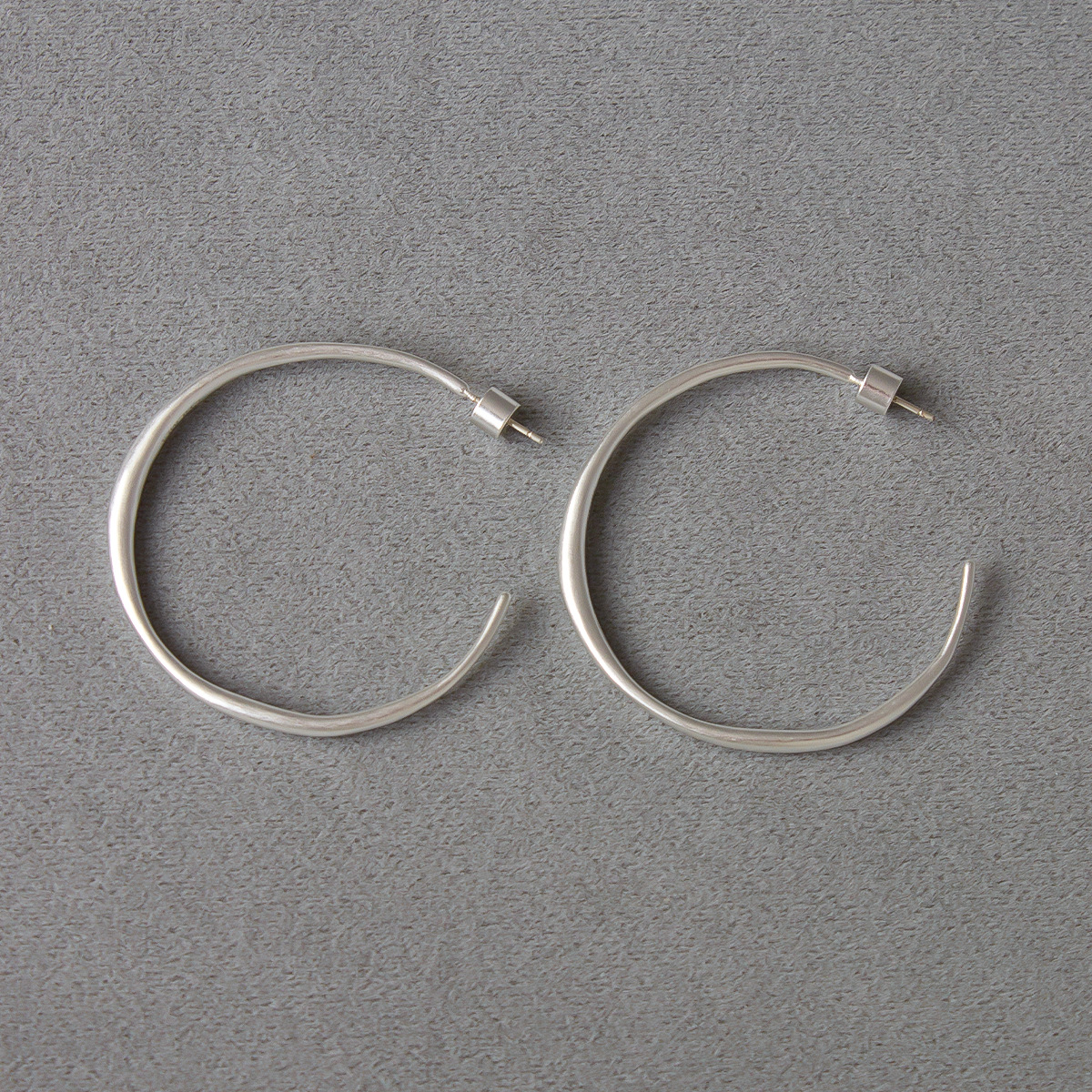 Irregular Large Hoop Earrings, New Style Electroplated Silver European and American Simple Smooth Hoop Earrings, Round Large Hoop Earrings