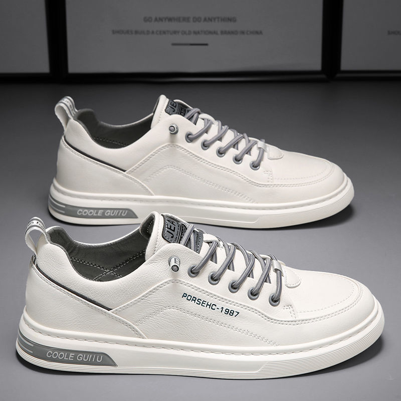 Zapatos de hombre 2026 nuevos zapatos de cuero casuales de primavera para hombres, moda coreana, zapatos de moda para hombres, zapatos de skateboard blancos 1987