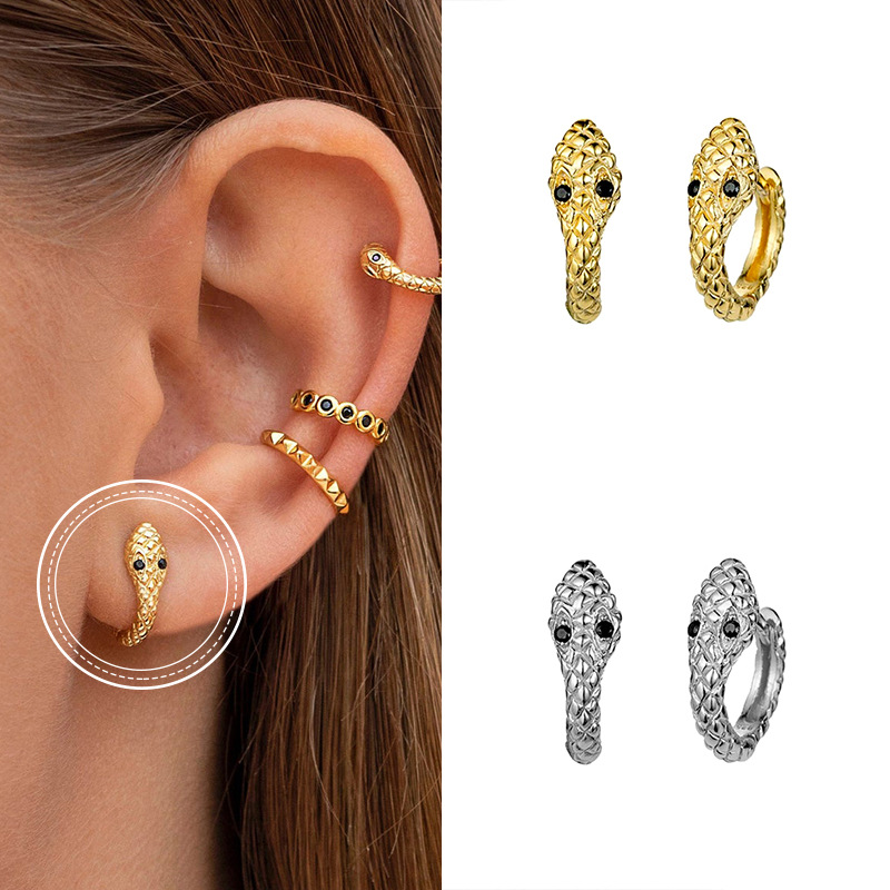 Hot Selling Personalized Animal Creative Simple Snake-shaped Earrings display picture 2