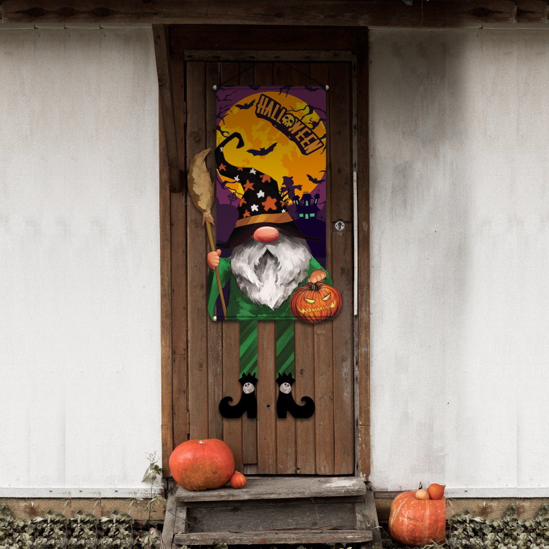 Transfronteriza nuevas decoraciones de Halloween enano adornos de calabaza suministros de fiesta Halloween puerta colgante de tela al por mayor image 5