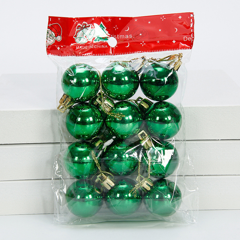 国境を越えた3cmクリスマスボールの光メッキボール12個/バッグセットクリスマス装飾クリスマスツリー装飾スポット卸売り|undefined