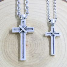 欧美朋克嘻哈街头潮人饰品 纯银十字架吊坠女个性泰银项链挂饰男