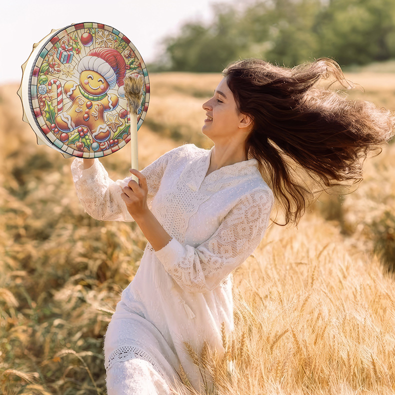 Home & Garden Christmas Decorative Drum Haube Christmas Gingerbread Man Percussion Drum Bar Atmosphere Decoration Music Drumstick_voghion.com