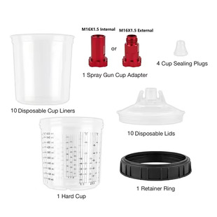Spray gun disposable car paint cup cleaning-free pot 600 ml upper pot type paint cup aluminum conversion head