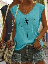 F 13605 V-neck Printed T-shirt ӡ��V��T�� �羳��������ѷ