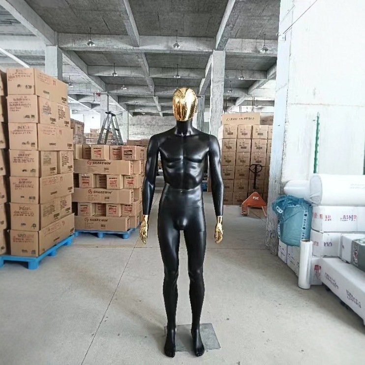 Plata galvanizado modelo masculino props cuerpo completo estante de exhibición de ropa de hombre tienda de ropa de escaparate maniquí cuerpo humano simulación marco de modelo