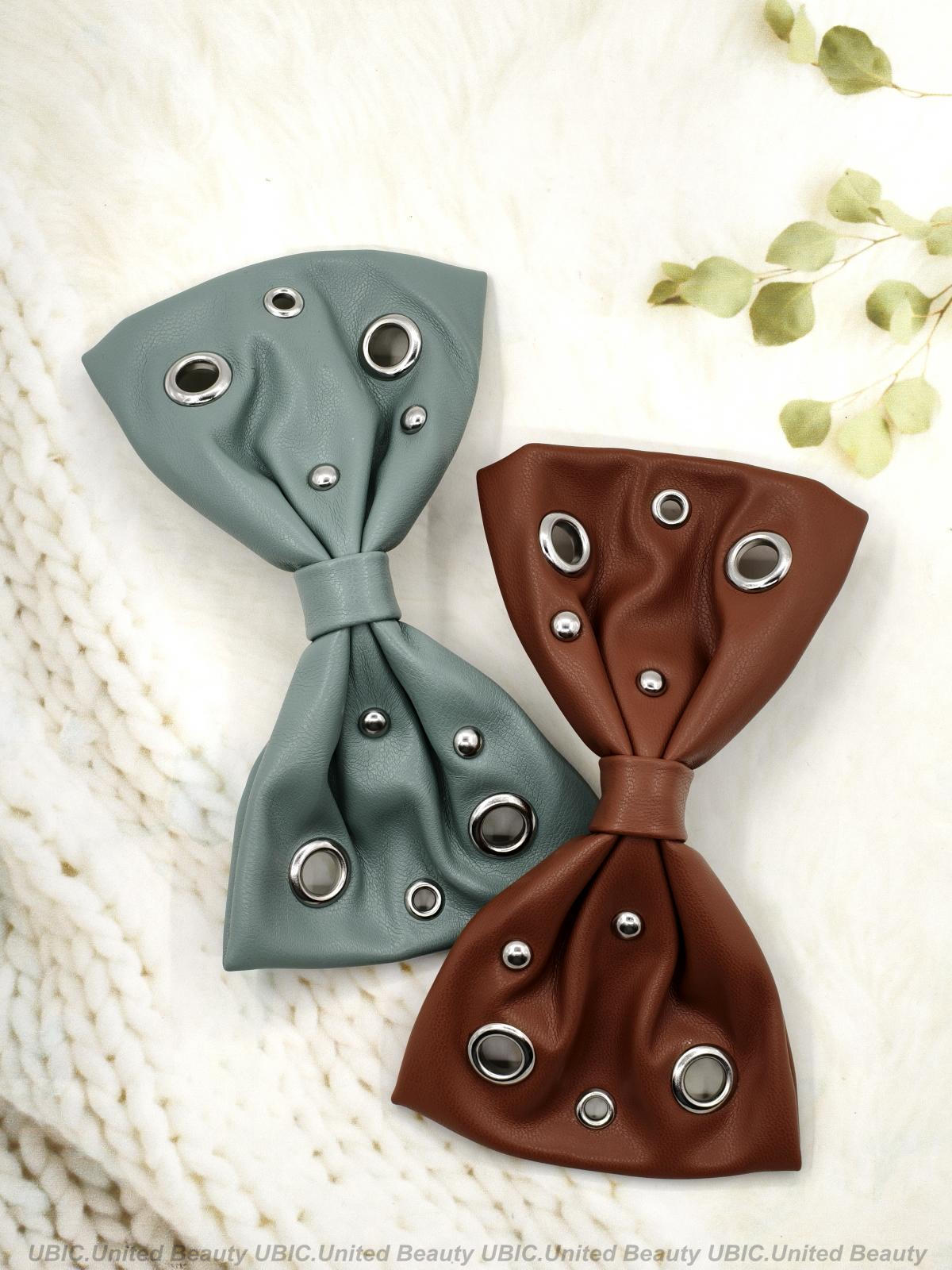 BA250801-PU皮14.5x8.5cm朋克混搭钉扣蝴蝶