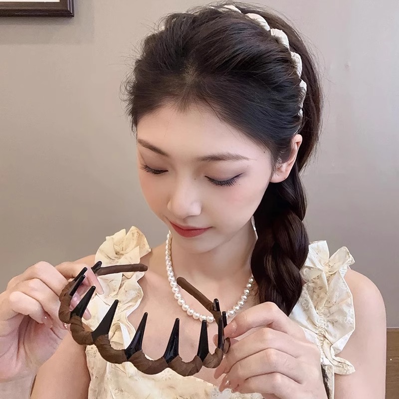 Wave Hairband 2025 nuevo cabello roto acabado tarjeta de cabello lavado de cara prensado cabello de cabello de mujer flojo artefacto de cráneo alto