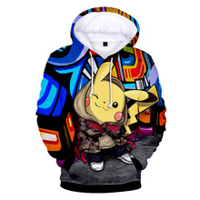 2021新款大偵探皮卡丘Pokémon 3D數碼印花拉鏈衫cosplay動漫衛衣